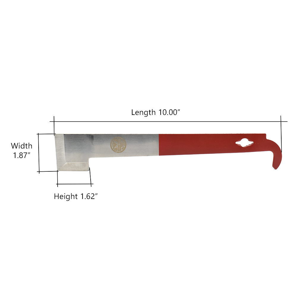 Plastic Handle 10-1/2" Long Stainless Steel Hive Tool One Sharp End, One Hook