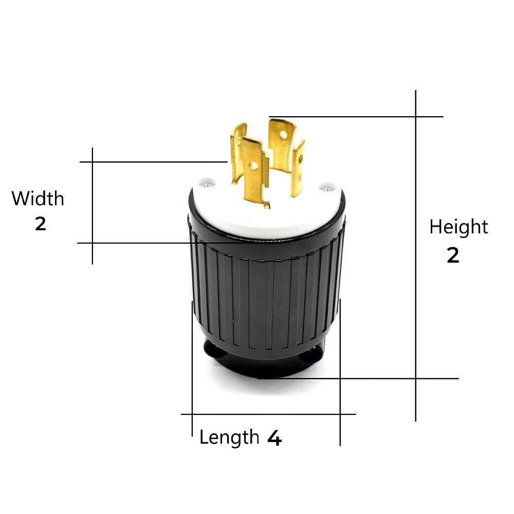 Twist Lock Electrical Plug 4 Wire, 30 Amps, 125/250V, NEMA L14-30P  - YGA025