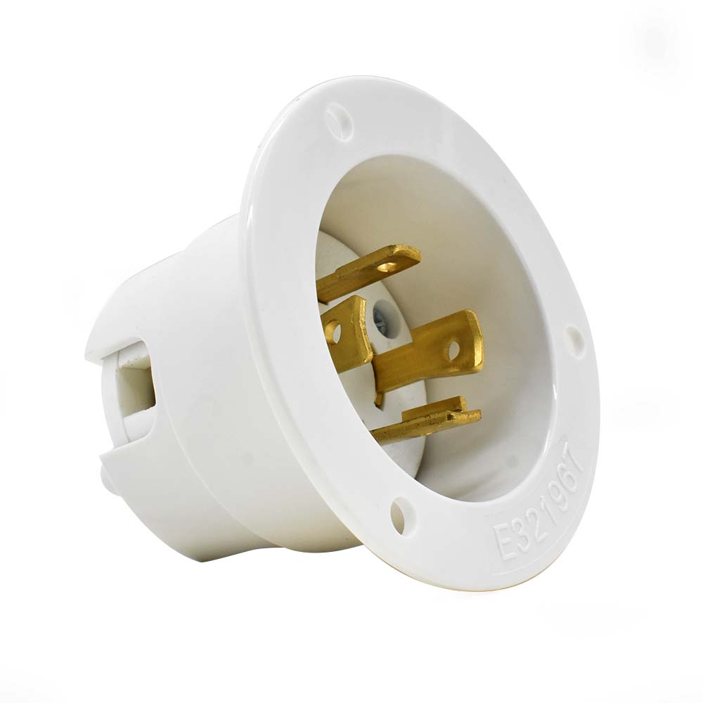 NEMA L14-30P 3 Pole 4W 30A 125/250V Heavy Duty Twist Lock Industrial Flange Plug