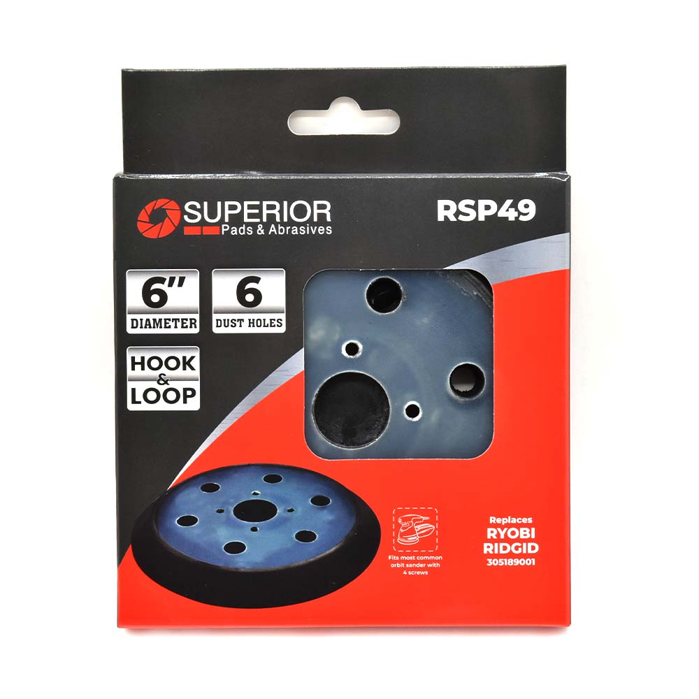 La almohadilla lijadora (gancho y bucle 6 orificios de vacío 6 pulgadas) reemplaza a Ridgid 305189001 - RSP49 - Imagen 7 de 8
