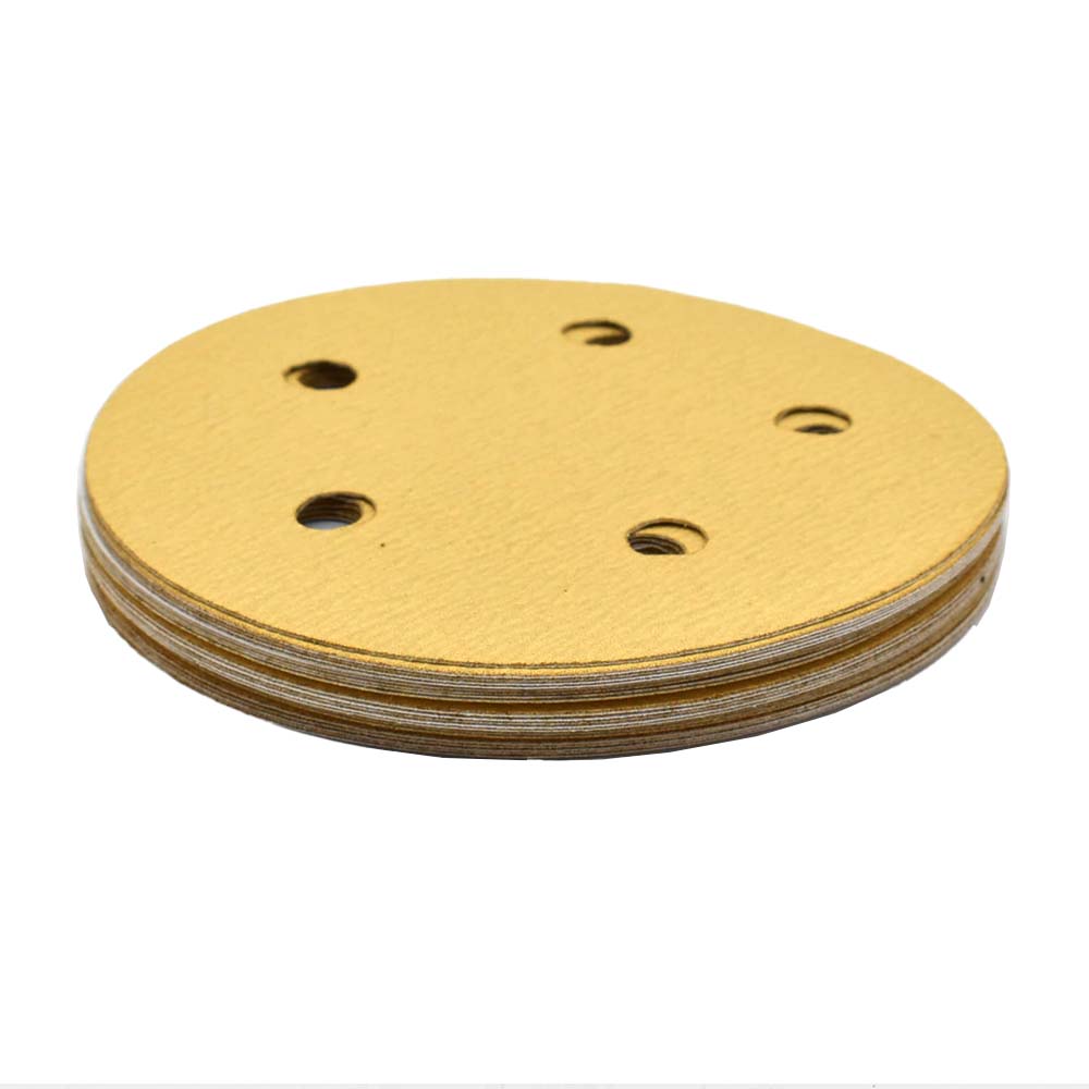 240 Grit 5″ Dia 5-Hole PSA Sanding Paper 25PK (Ceramic Aluminum Oxide) SD559P