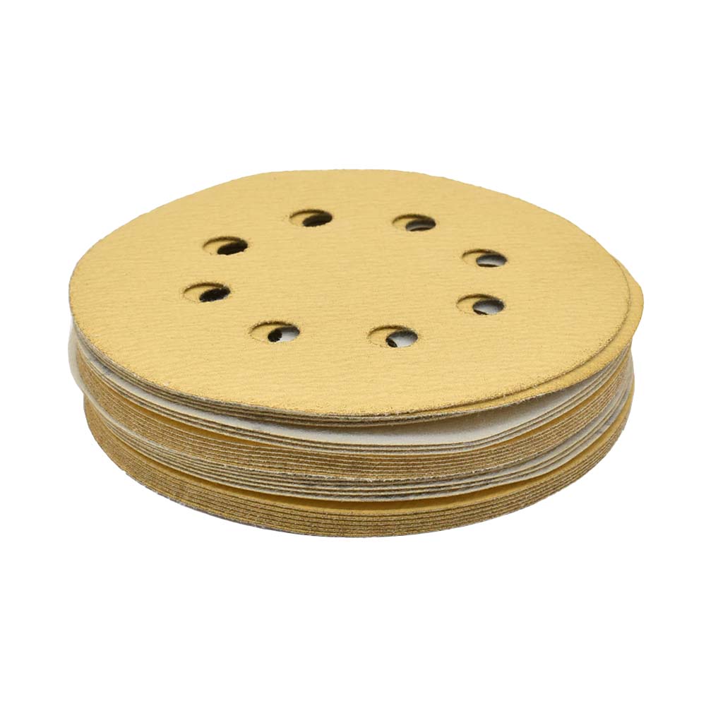 240 Grit 5″ Dia 8-Hole Hook & Loop Sanding Paper 25PK (Ceramic Aluminum Oxide)