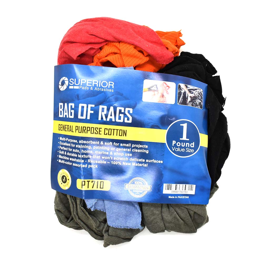 Superior Pads and Abrasives PT710 1 LB. Bag of Rags - Multi-Color Assorted - Bild 6 von 6