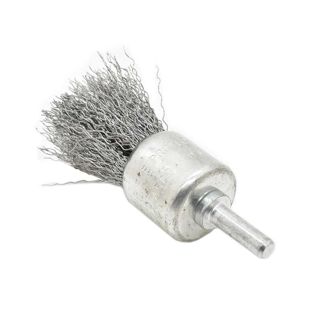S1848 1-Inch End Brush 1/4-Inch Shank - Crimped Wire 4500 RPM