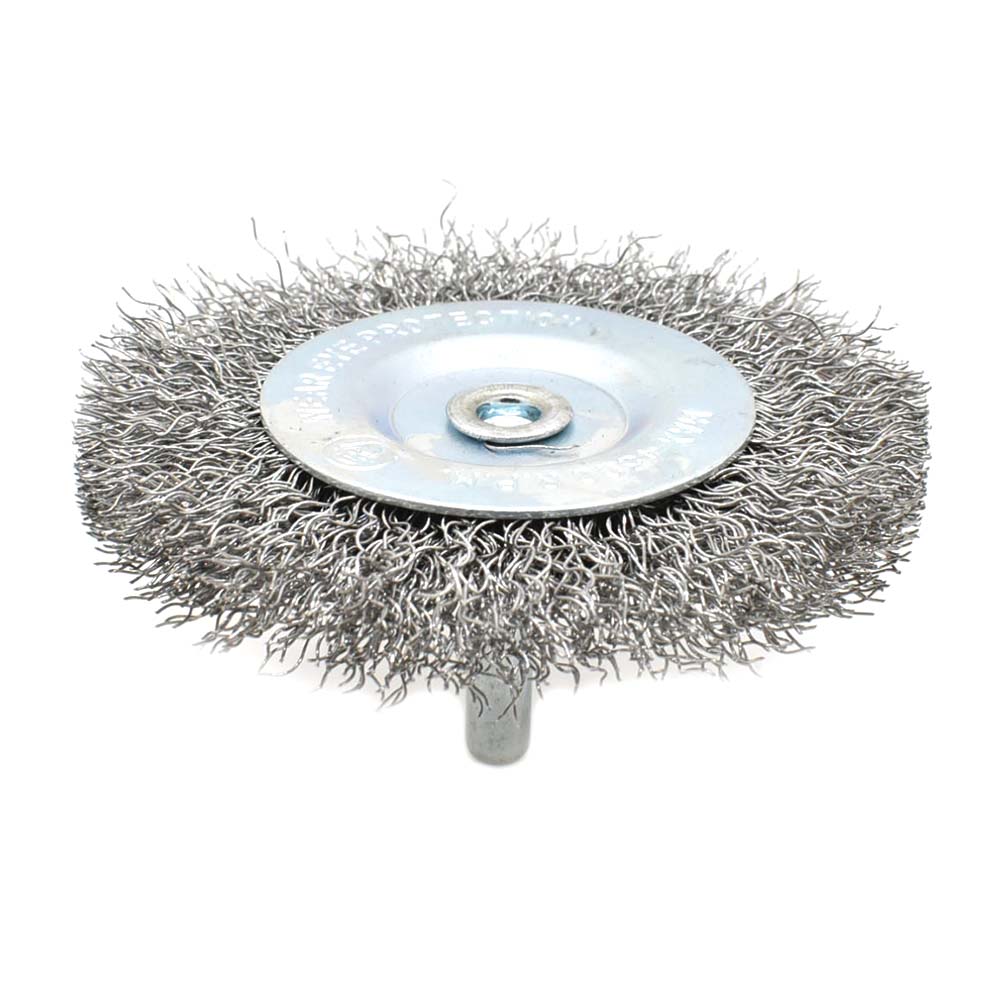 S1864 4-Inch Wire Wheel 1/4-Inch Shank - Coarse Crimped Wire 4500 RPM - Picture 2 of 5