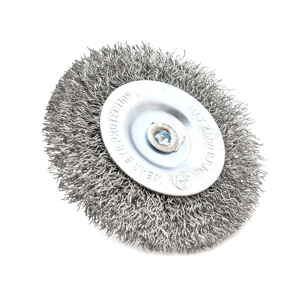 S1864 4-Inch Wire Wheel 1/4-Inch Shank - Coarse Crimped Wire 4500 RPM - Picture 3 of 5