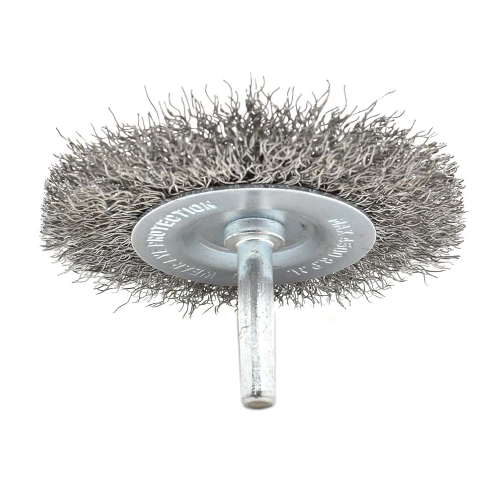 S1864 4-Inch Wire Wheel 1/4-Inch Shank - Coarse Crimped Wire 4500 RPM - Picture 4 of 5