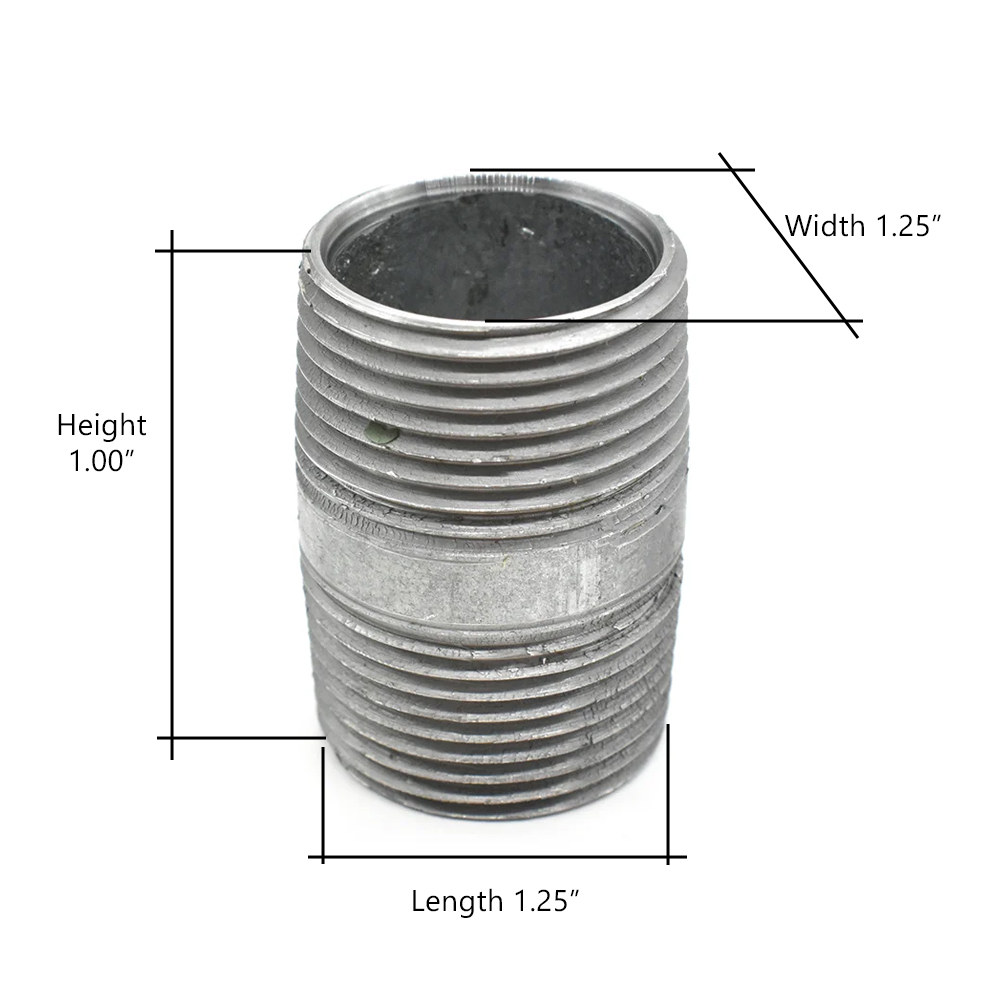 Primex 83173 1-1/4 Inch x Close Galvanized Steel Nipple - Picture 6 of 6