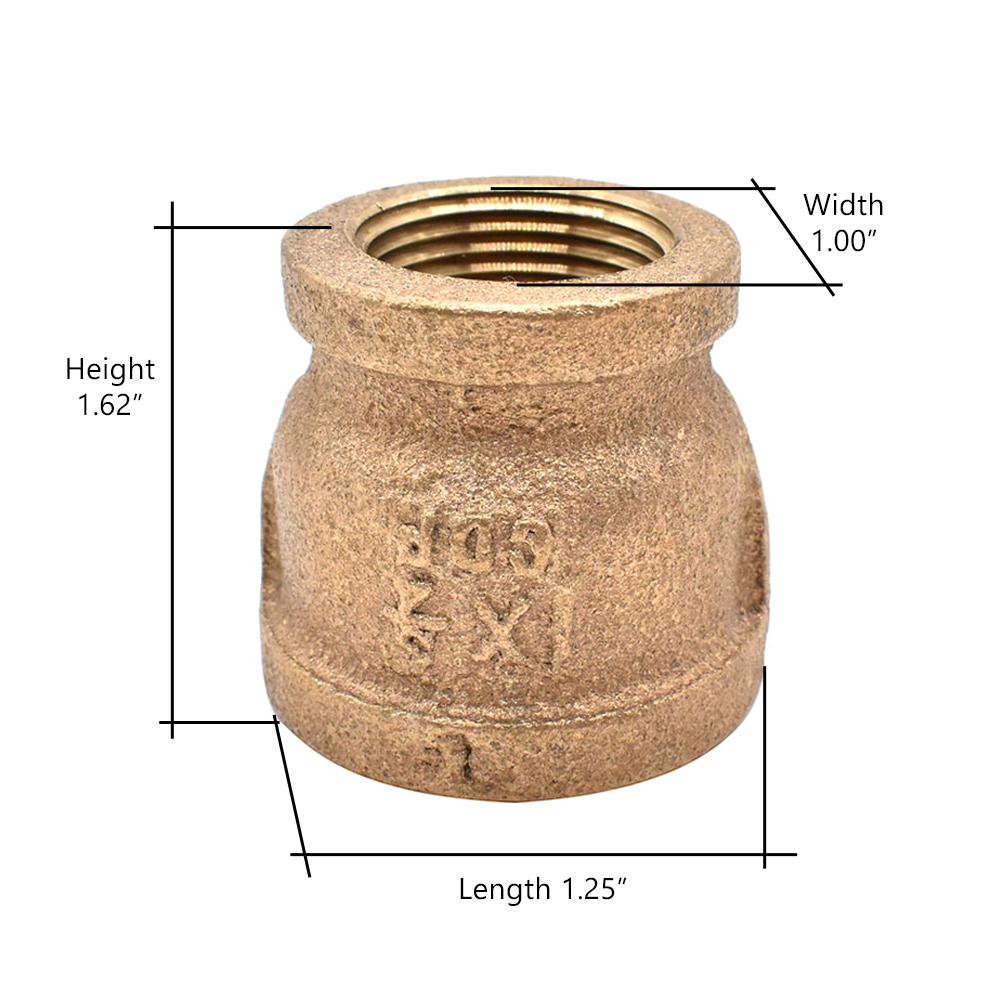 Thrifco 5318040 1-1/4 inch x 1 inch Brass Reducer