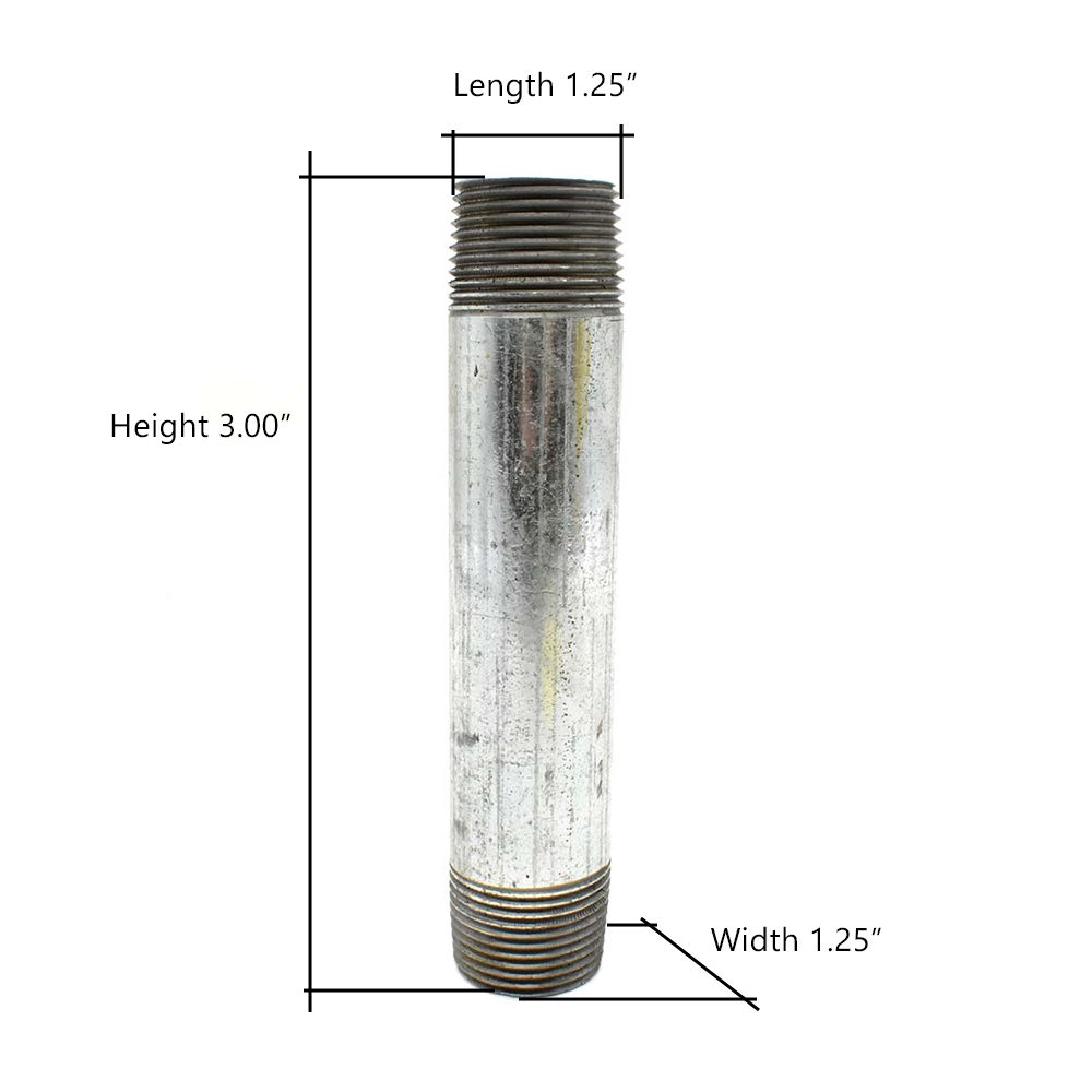 1-1/4 inch X 3 Inch Stainless Steel Nipple - 8920067 - Picture 6 of 6